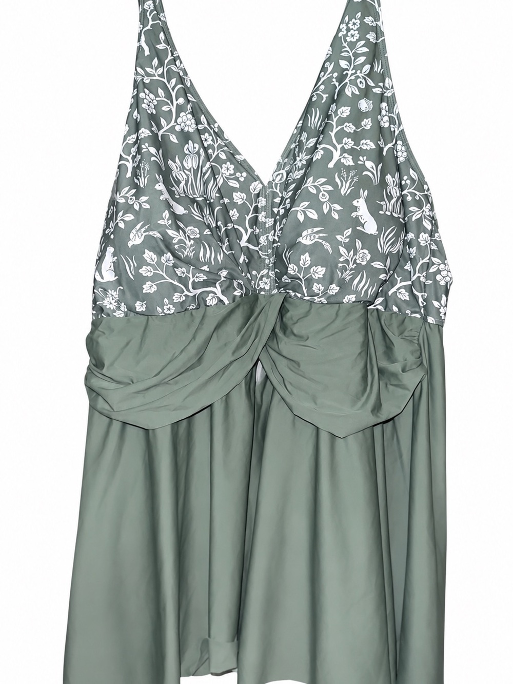 BloomChic Green White Floral Swimdress 28W